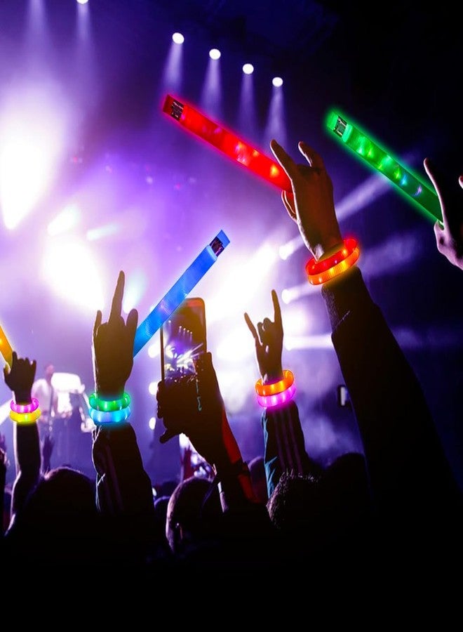 Siwarm 24 Pcs Glow Sticks Toys for Kids, LED Light Up Pop Tubes/Bracelet Party Favors for Kids,Glow in The Dark Party Supplies, Birthday Gifts Xmas Stocking Goodie Bags Stuffers Boys Girls - Image 5